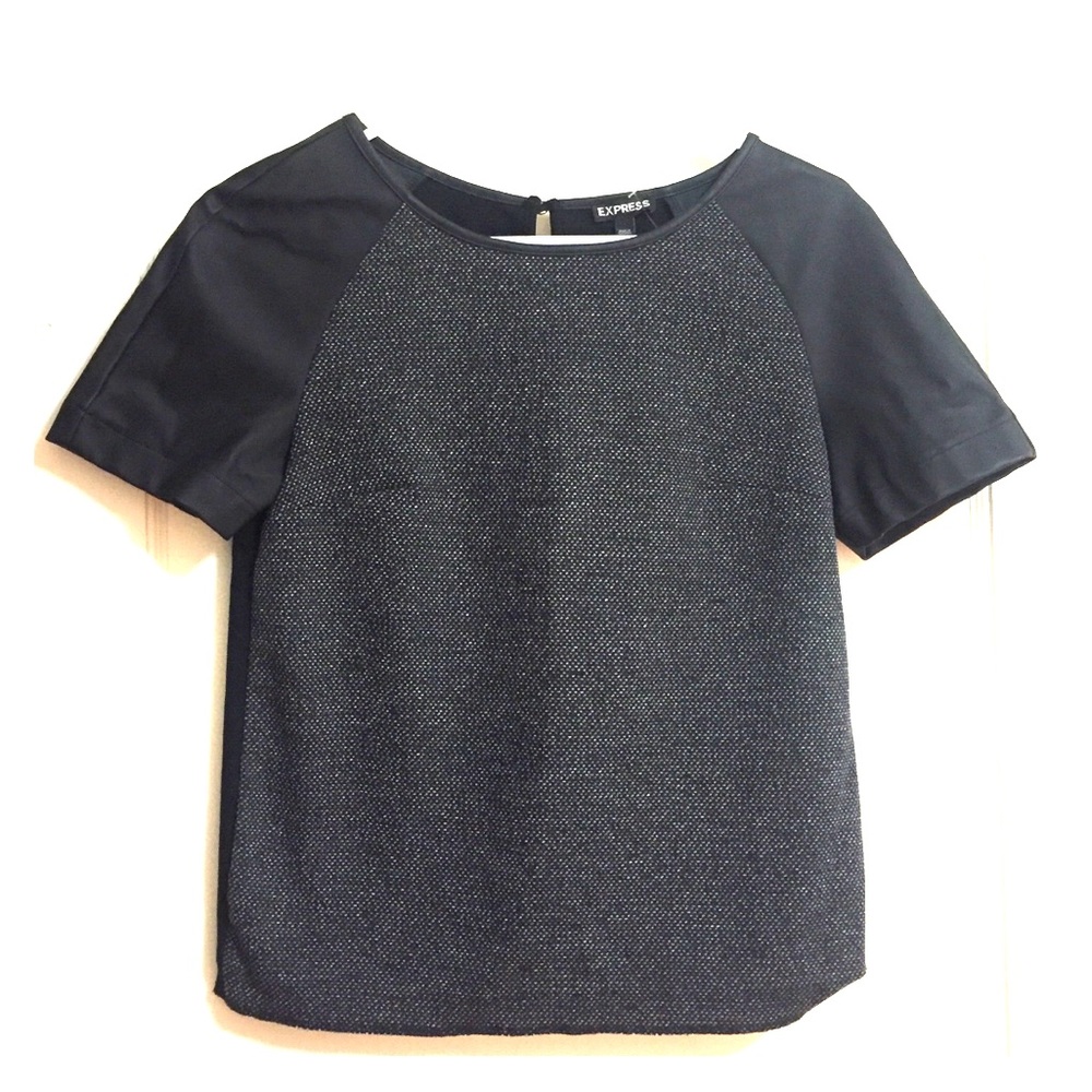Leather sleeve top